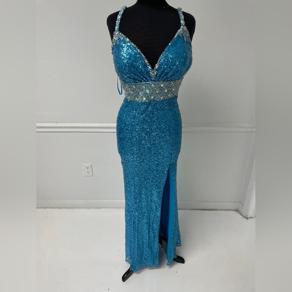 NWT Fiesta Blue Sequin Dress XL - Picture 8 of 9